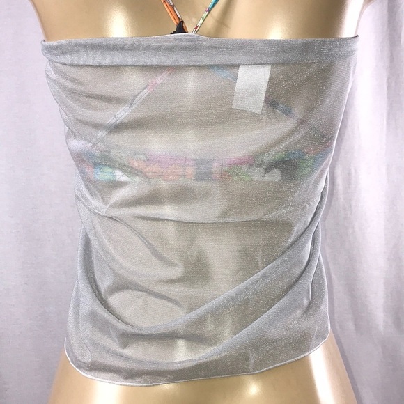 Zuliana Grey Mesh Short Sarong Made in USA. New With Tags - Picture 4 of 4